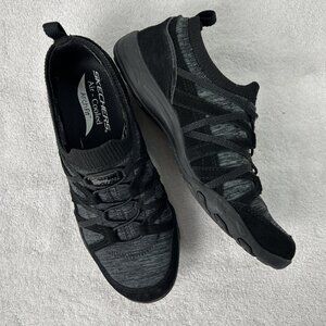 SKECHERS Arch Fit Air Cooled Black Heathered Comfort Shoes Womens Size 8
